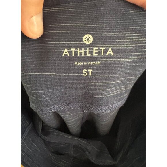Athleta Striated Revelation Blue/Gray Workout Leggings Size Small TALL Long - Picture 10 of 11